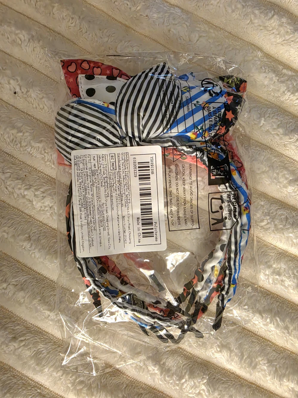 Whimsical New Rabbit Ear Fabric Headbands - Polka Dots, Stripes & Floral
